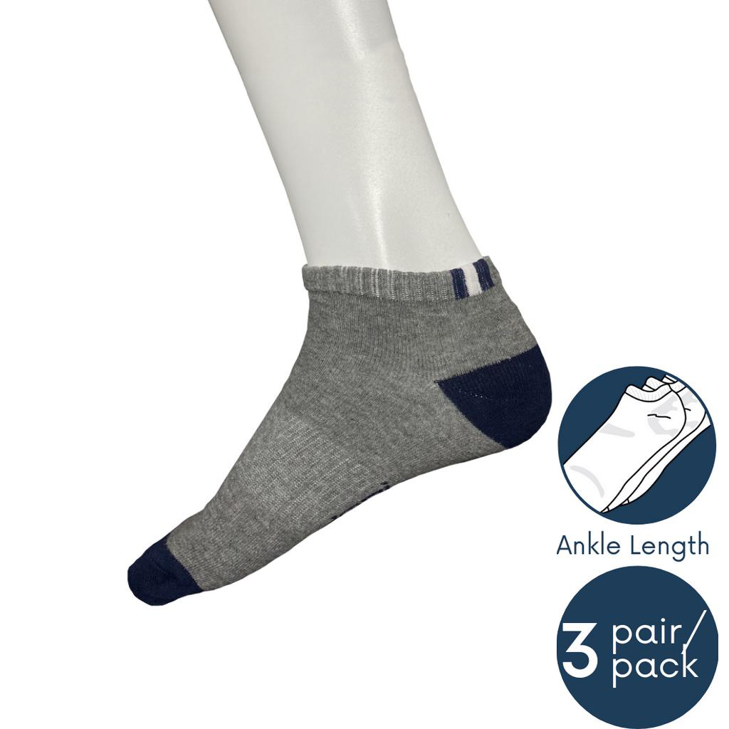 Men Casual Ankle Socks 3-pack