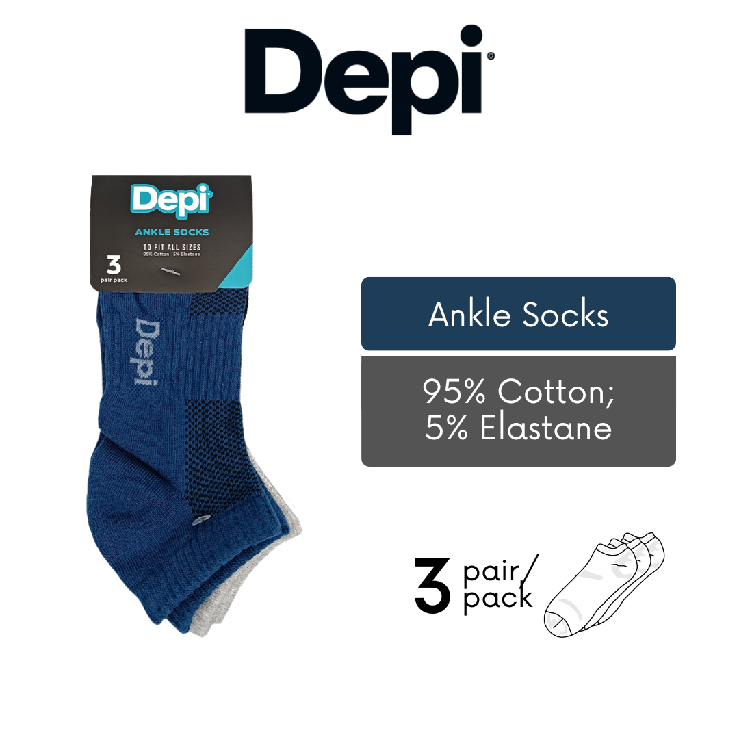 Men Ankle Socks 3-pack