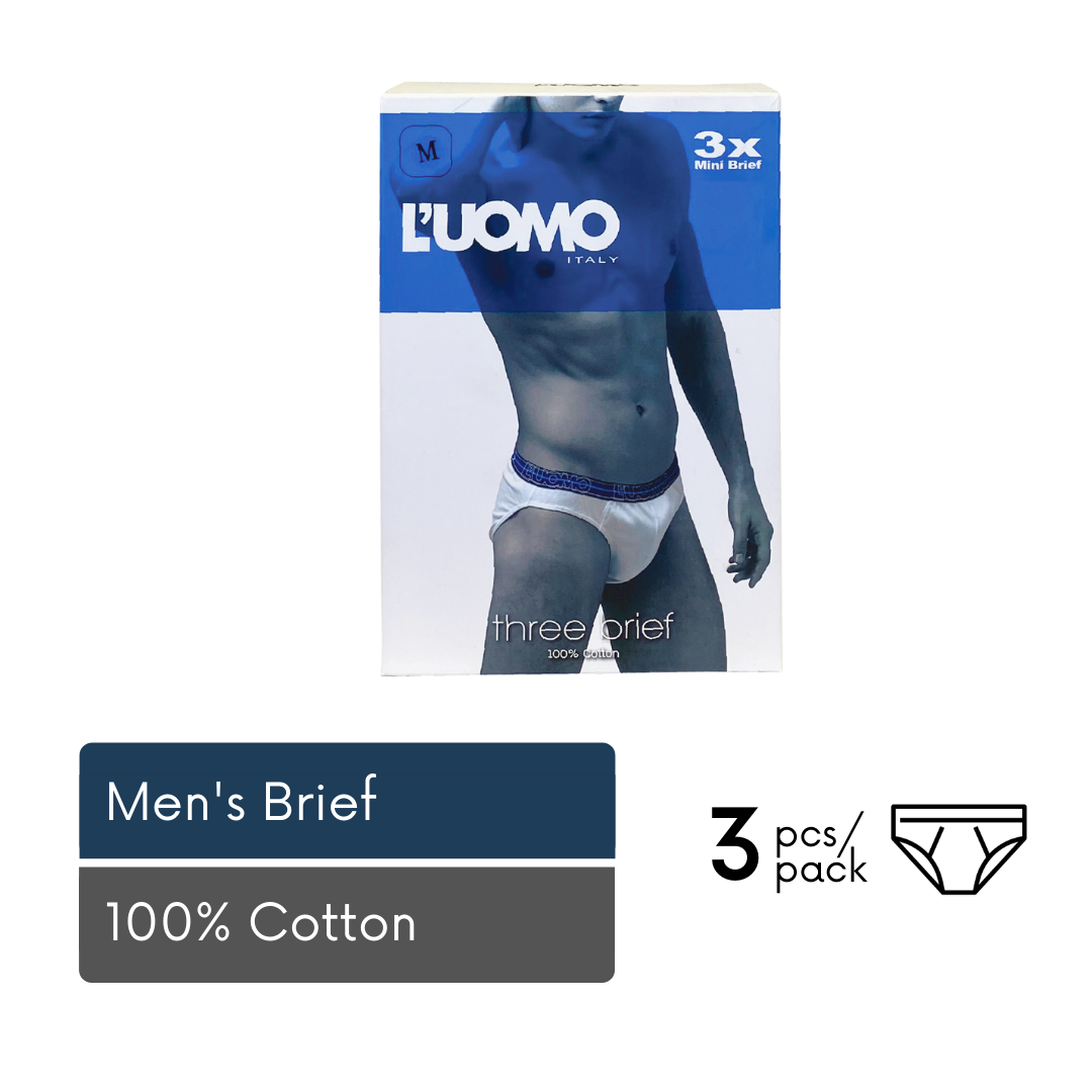 L'uomo Men Brief 100% Cotton (3pcs)