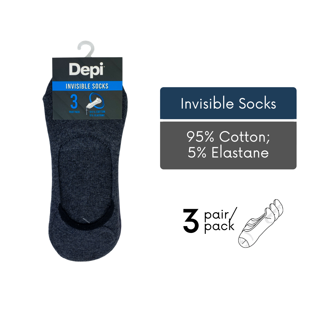 Men Invisible Socks 3-pack