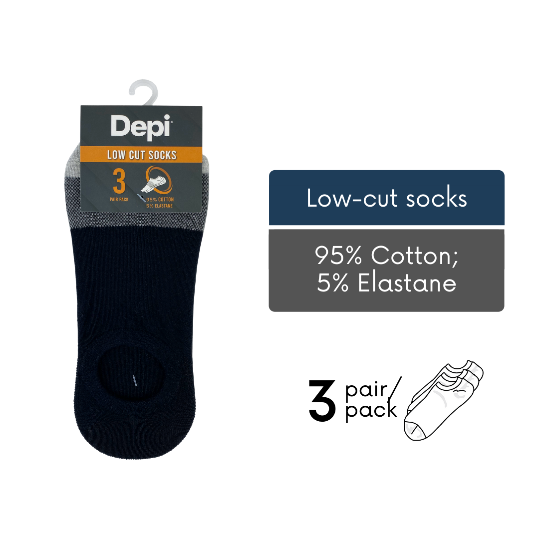Men Low Cut Socks 3-pack