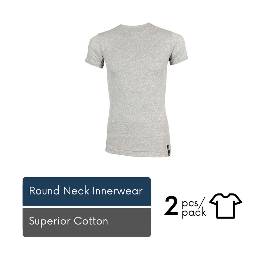 Men Round Neck Plain T-shirt Innerwear (2pcs)