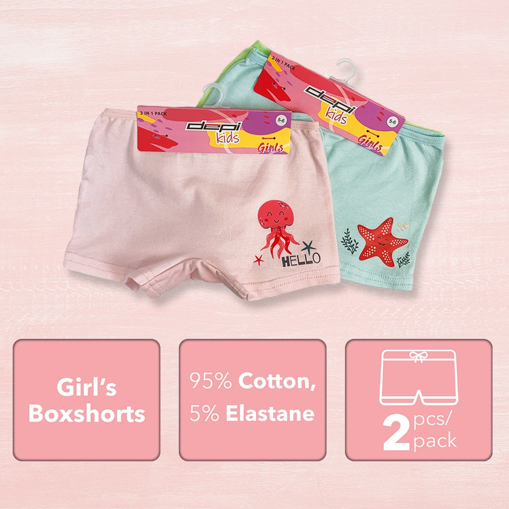 Kids Cute Girl Boxshorts (2pcs)