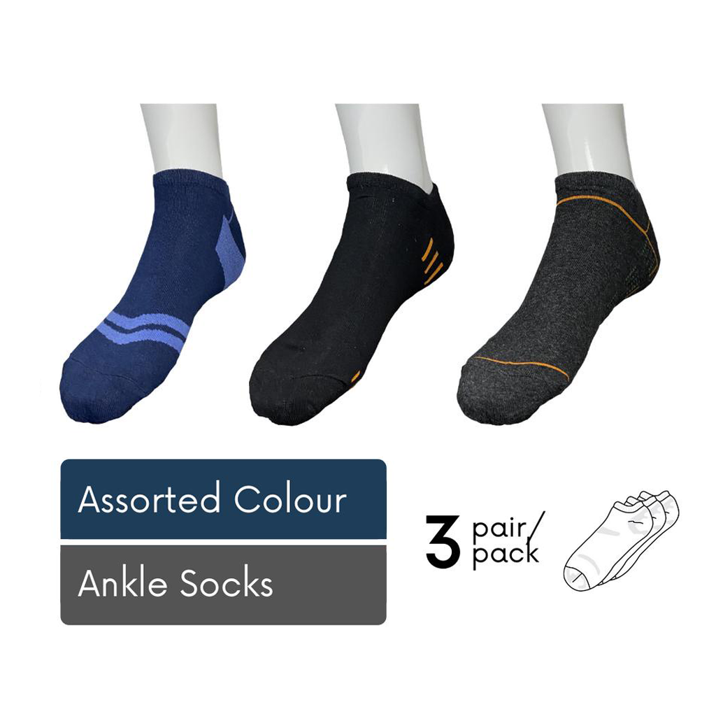 Men Ankle Socks 3-Pack