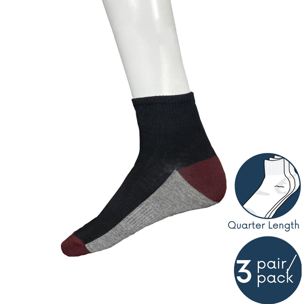 Men Quarter Socks 3-pack