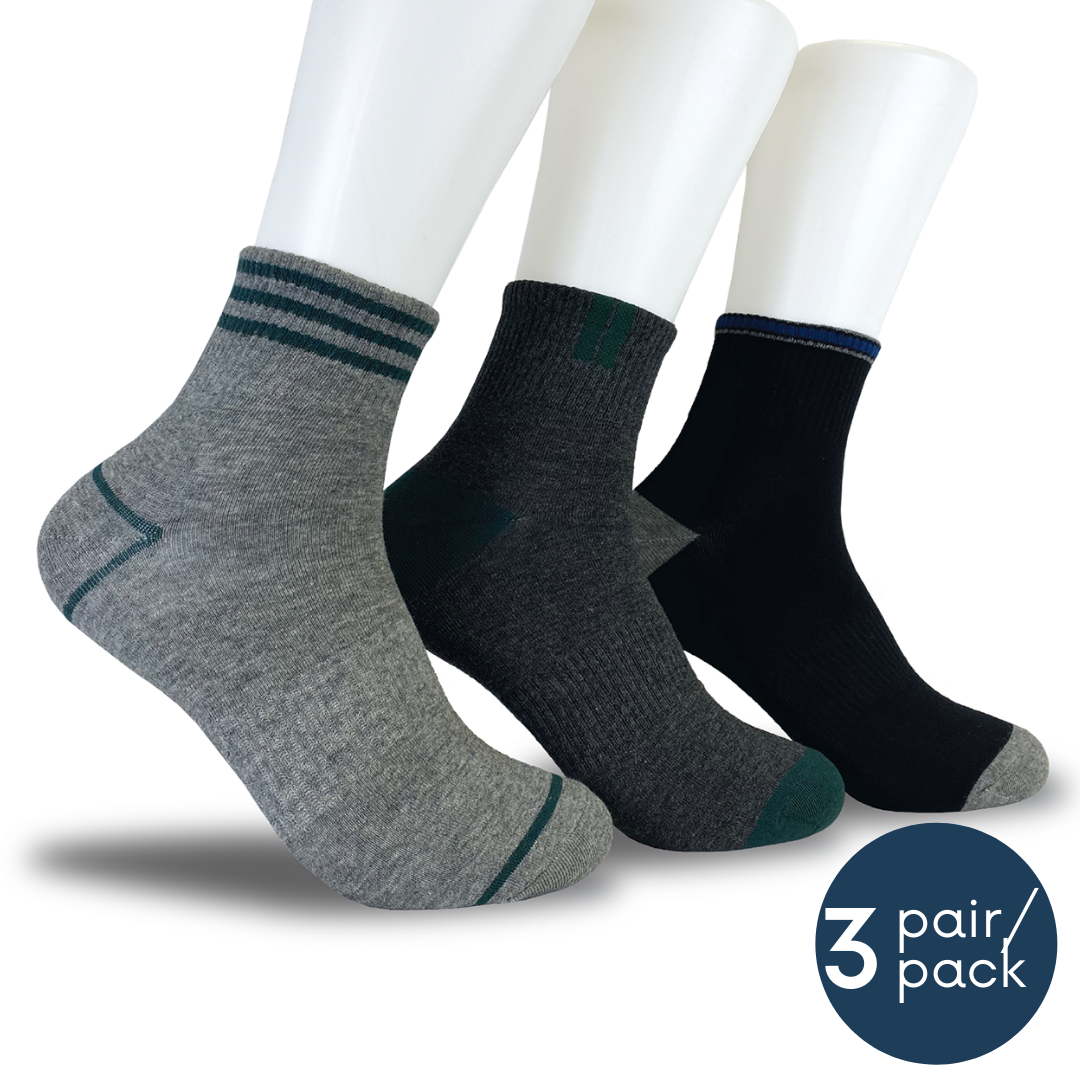 Men Quarter Socks 3-pack