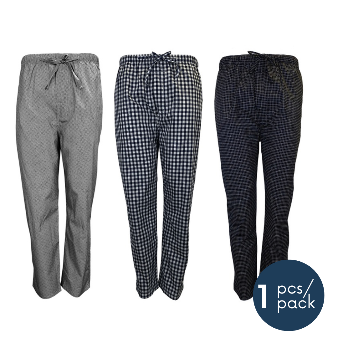 Men Long Sleepwear Pants Woven Cotton (1pc)