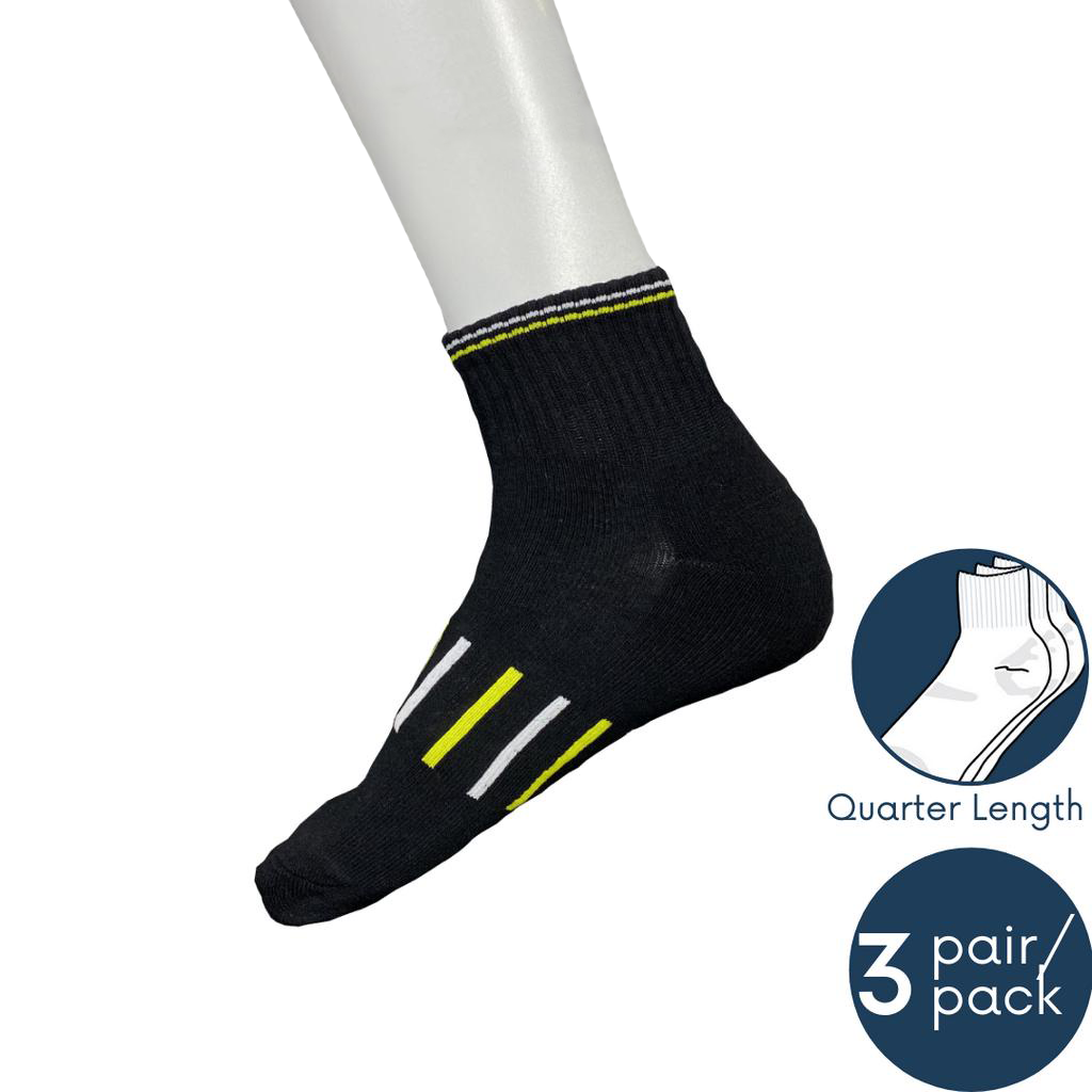 Men Casual Quarter Socks 3-pack