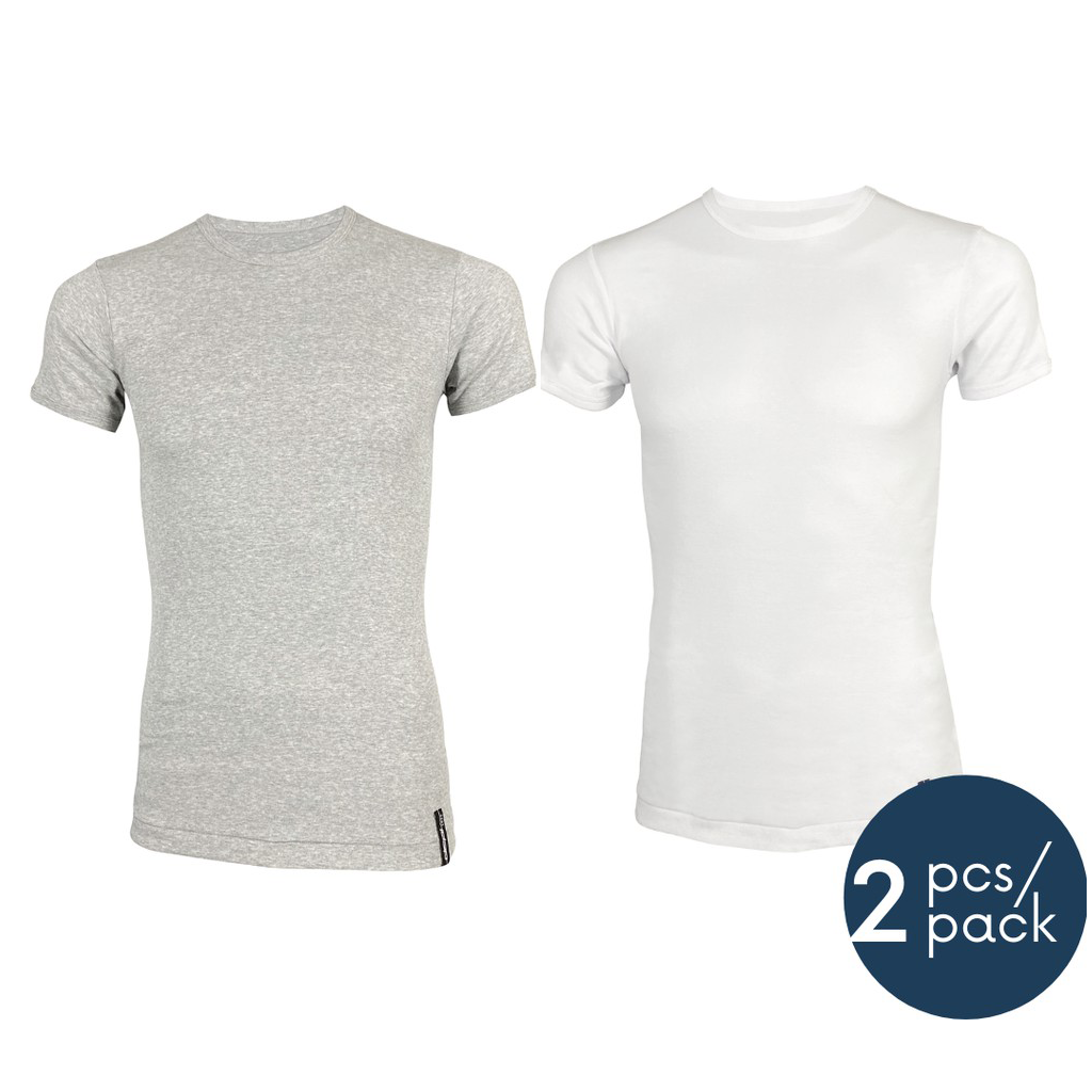 Men Round Neck Plain T-shirt Innerwear (2pcs)
