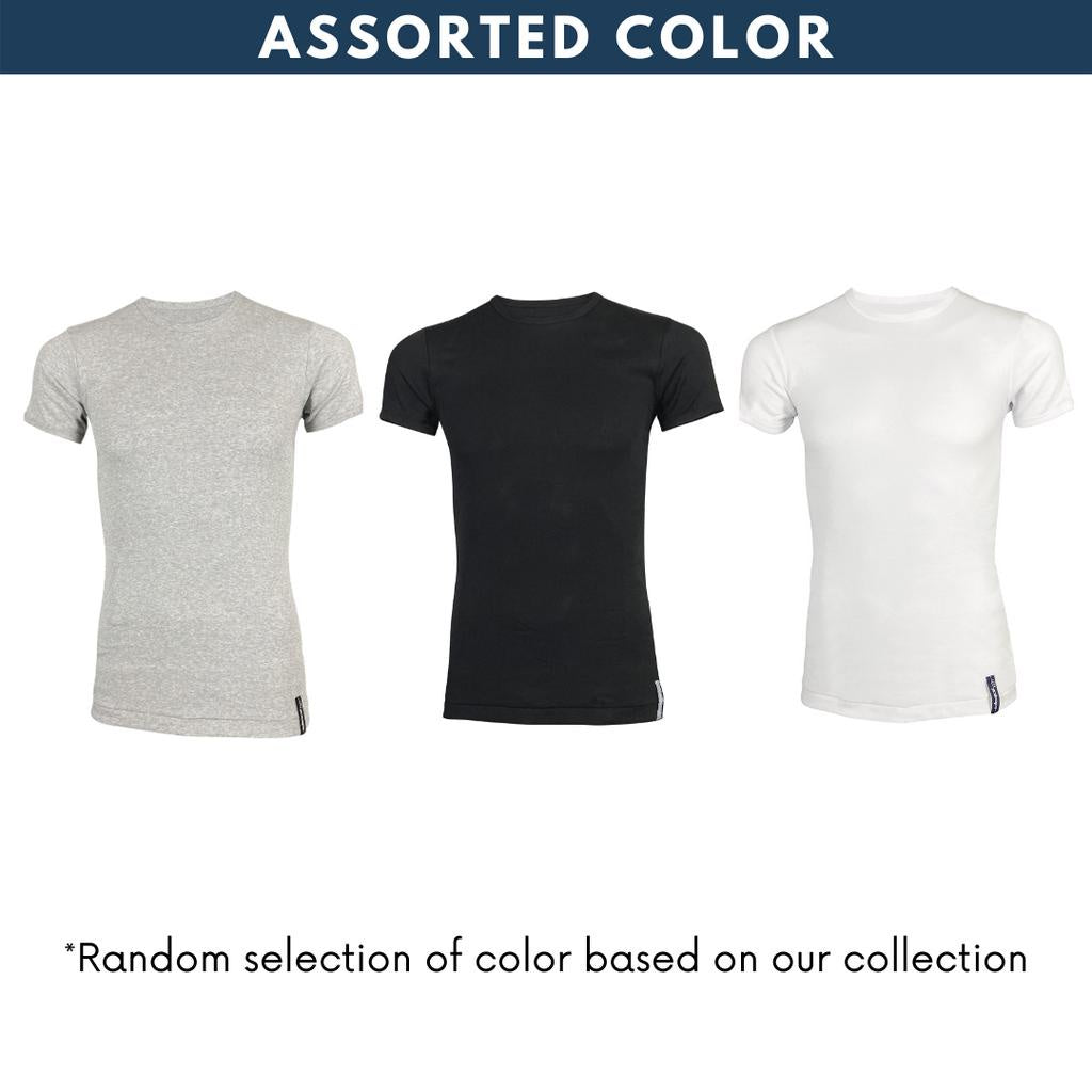 Men Round Neck Plain T-shirt Innerwear (2pcs)